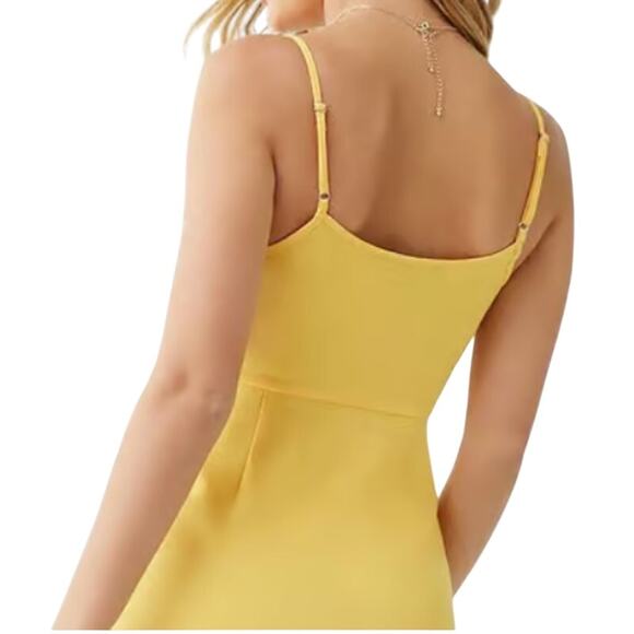 Forever 21 Button Front Skater Dress in Soft Yellow NWT Size Small - Picture 5 of 6